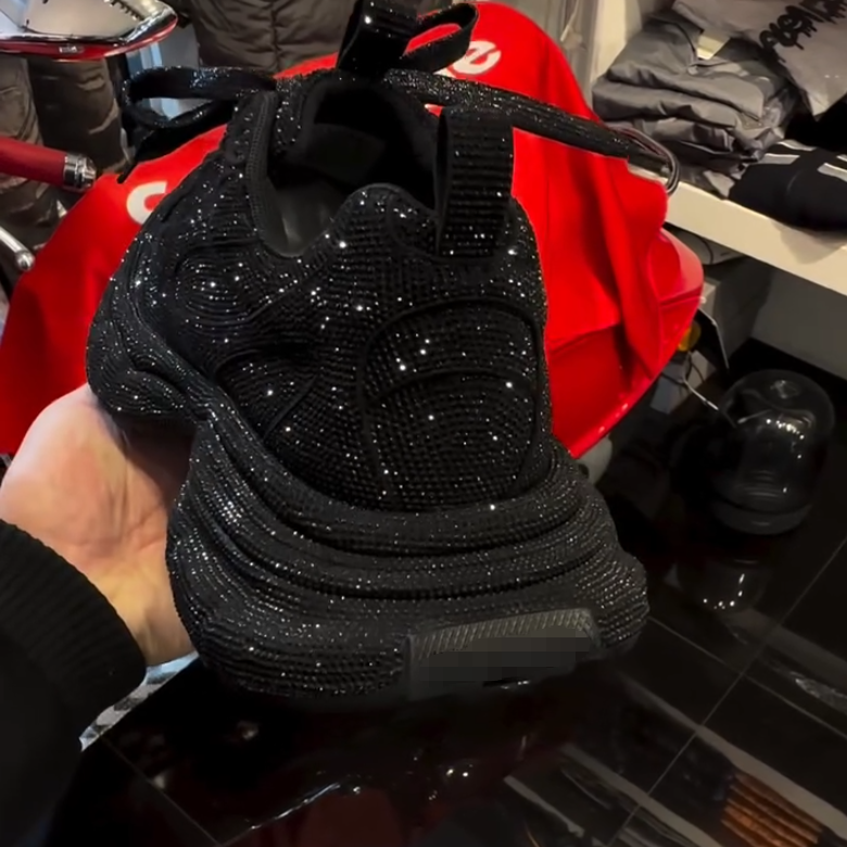 Black Crystal Sneakers