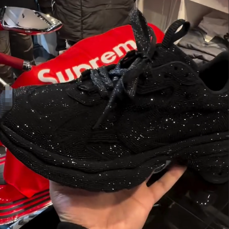 Black Crystal Sneakers