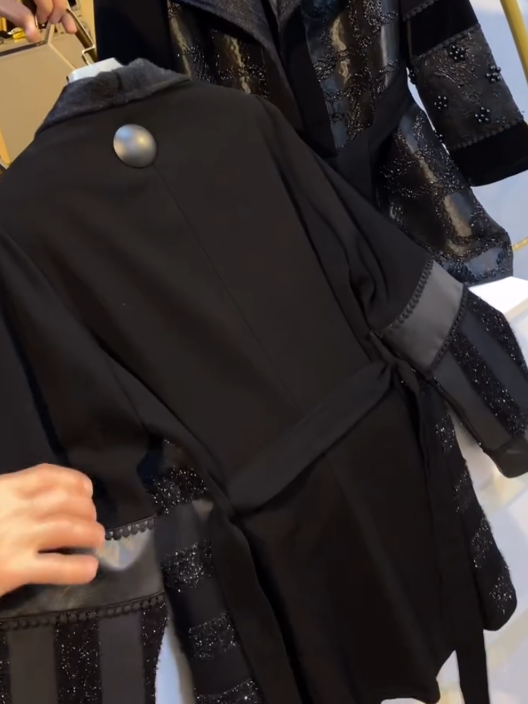 Women's Trench Leather Coat