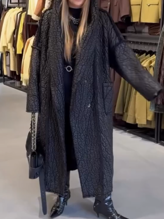 Women's Textured Leather Coat
