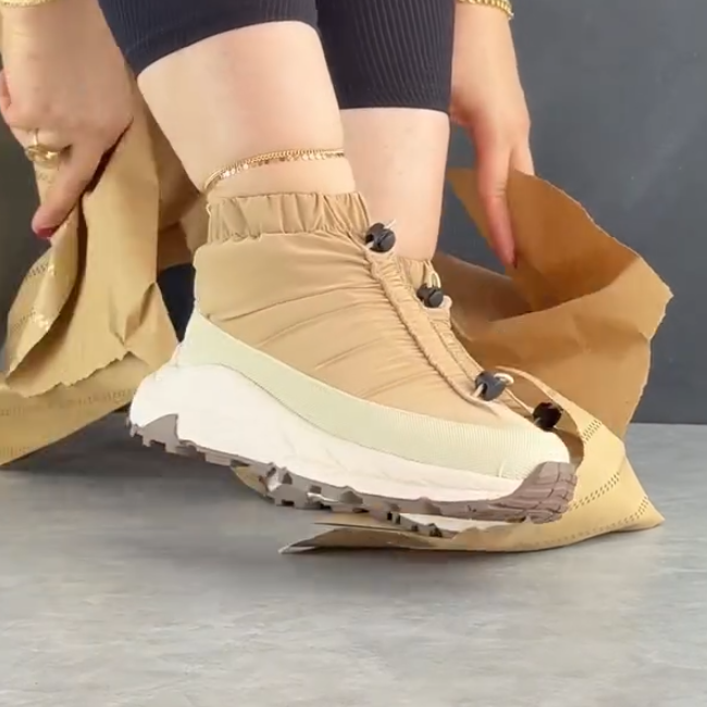 Khaki padded sneakers