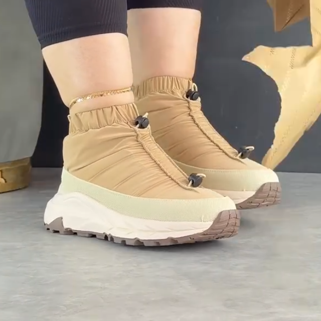 Khaki padded sneakers