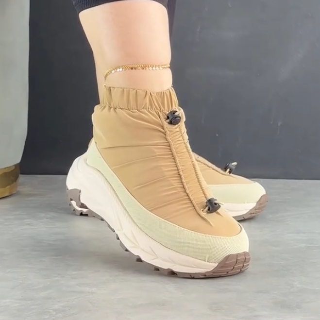 Khaki padded sneakers