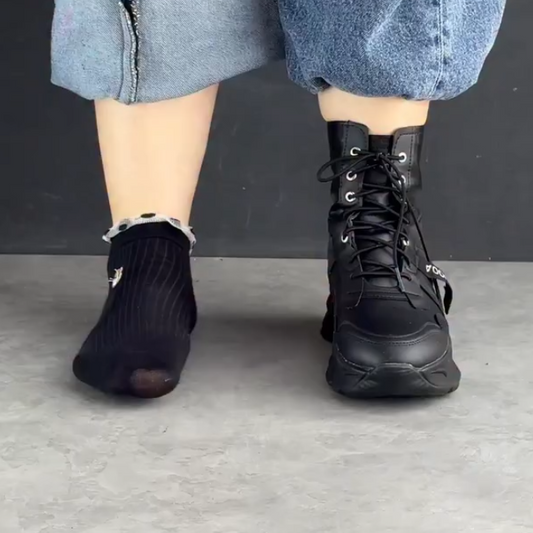 Waterproof black boots