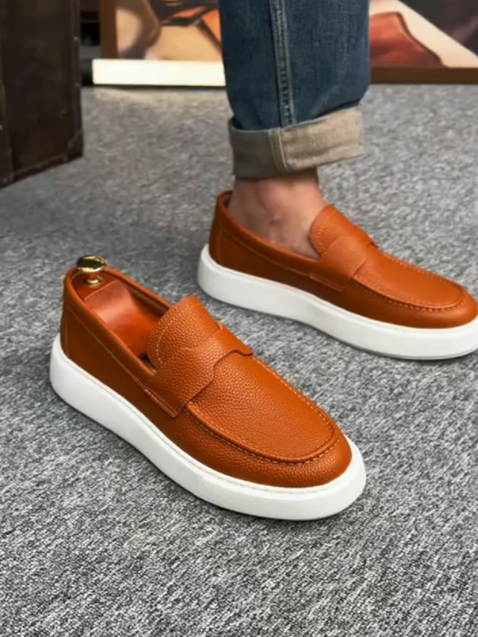 Orange Old Money Loafers