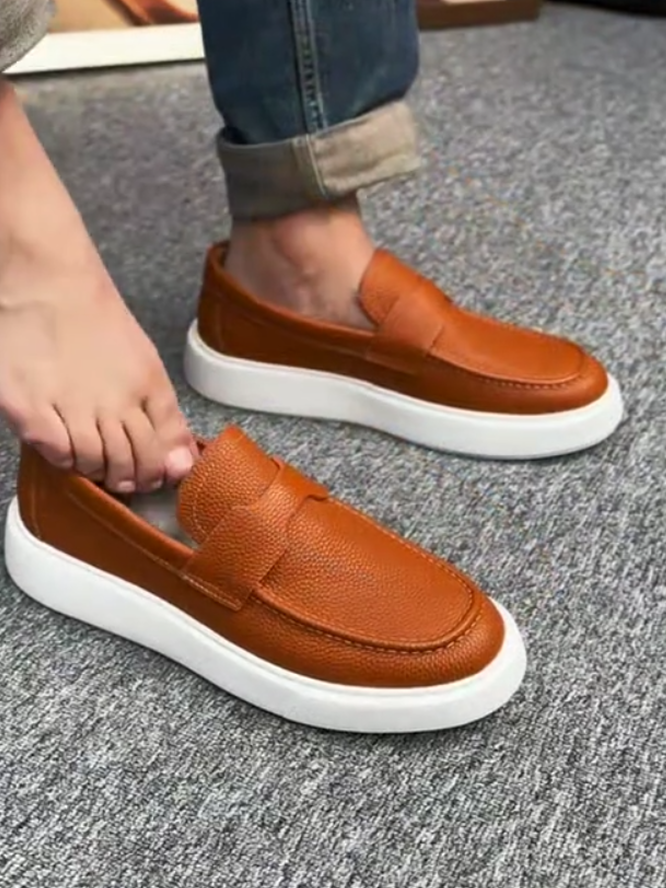 Orange Old Money Loafers