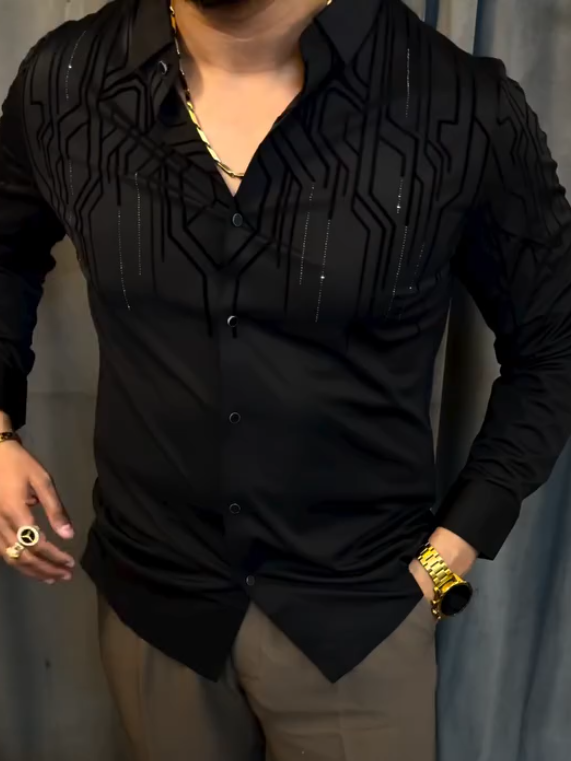 Understated Black Crystal Shirt