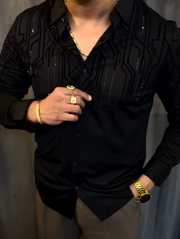 Understated Black Crystal Shirt