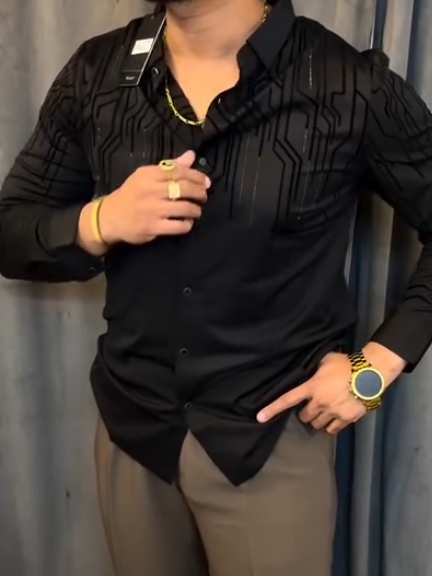 Understated Black Crystal Shirt