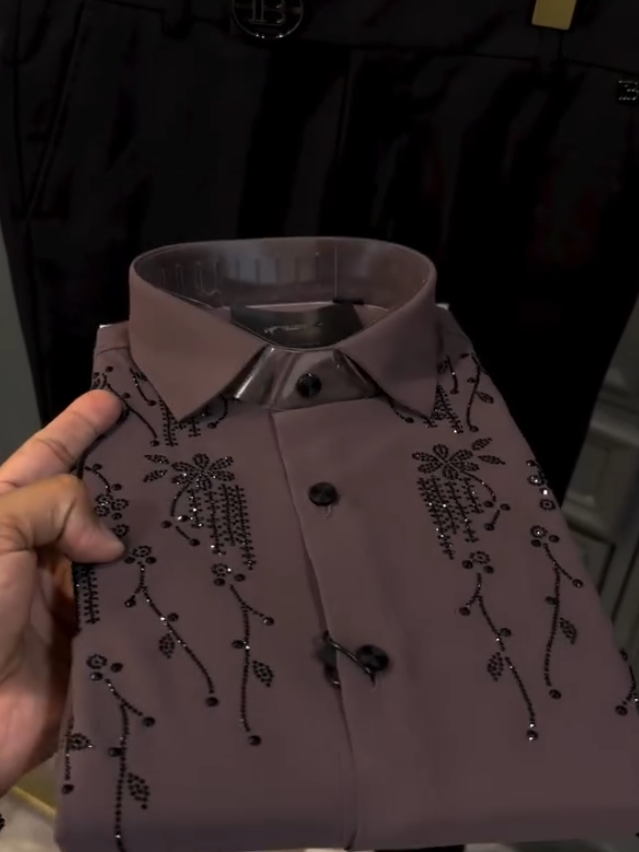 Floral Crystal Solid Shirt