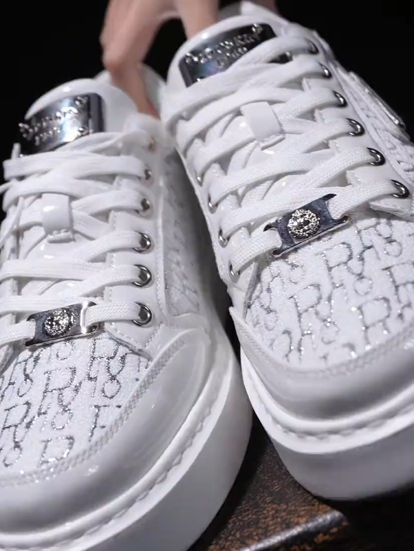 Premium Breathable White Leather Sneakers
