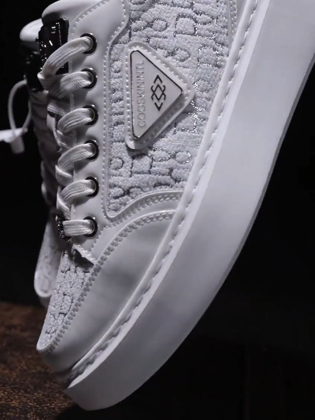 Premium Breathable White Leather Sneakers