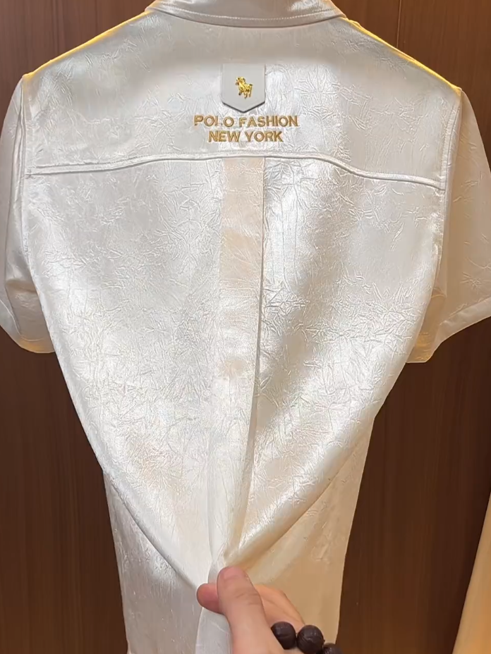 Glossy Short-Sleeve Shirt