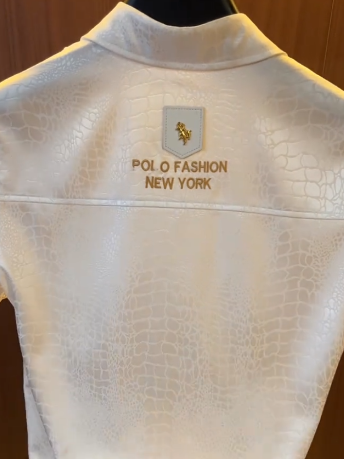 Croc-Embossed Silk Shirt