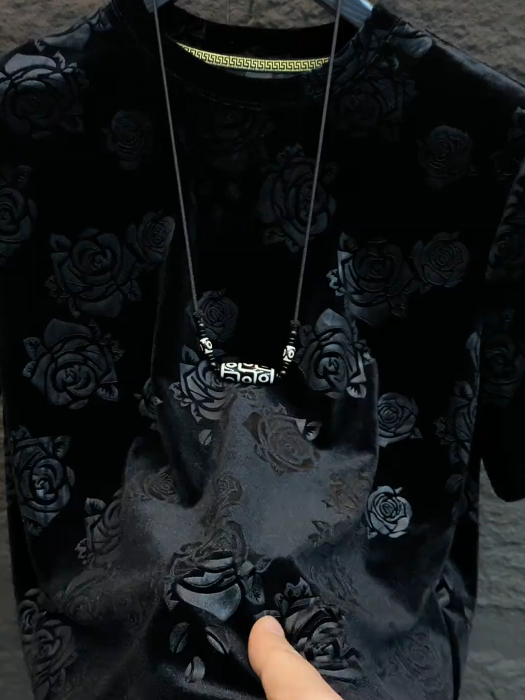 Black Rose Textured Tee