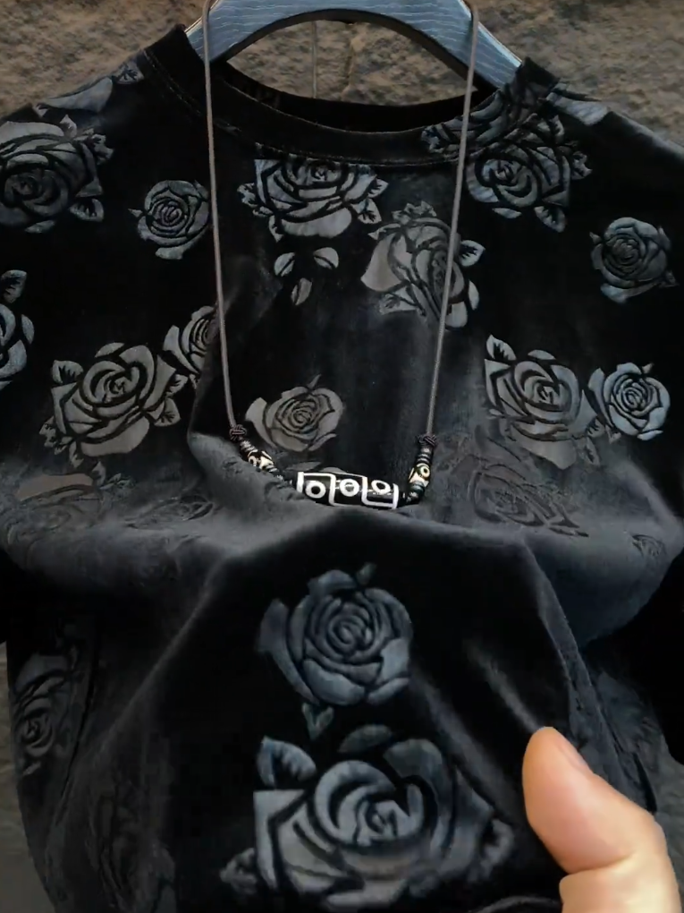 Black Rose Textured Tee