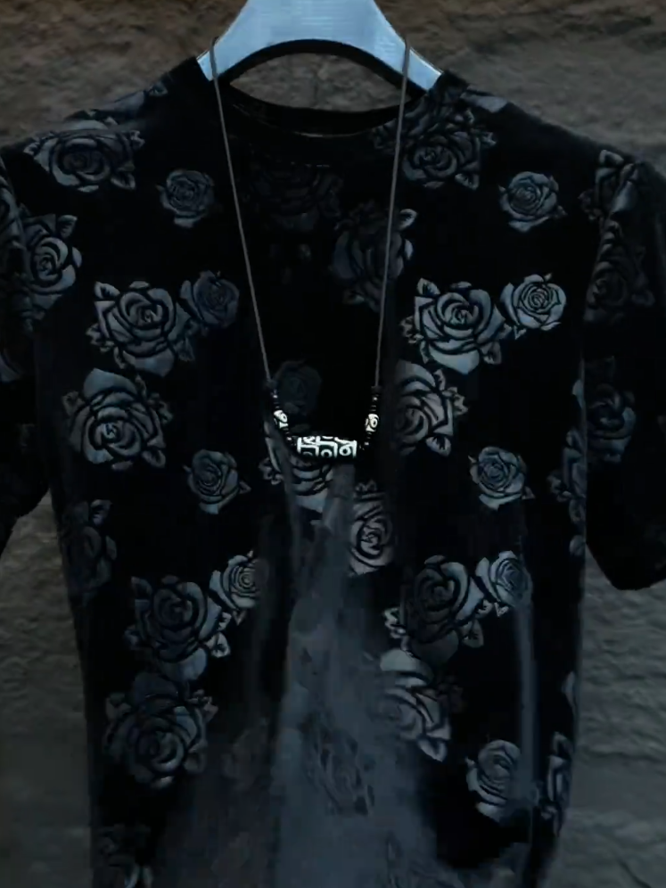 Black Rose Textured Tee