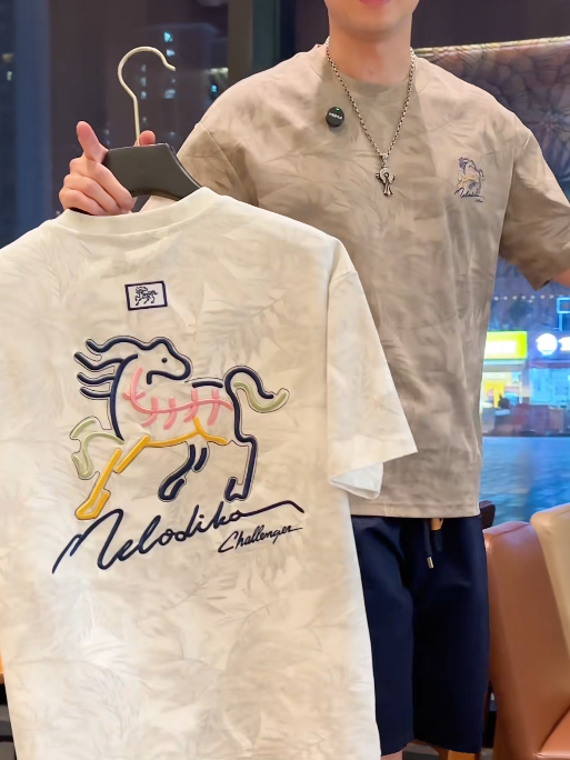 Embroidered Horse Multi-Color Tee