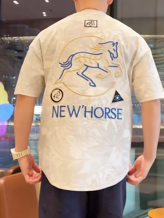 Khaki Embroidered Horse Tee
