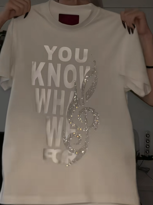 Music Flash Reflective Letter Tee