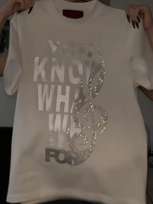 Music Flash Reflective Letter Tee