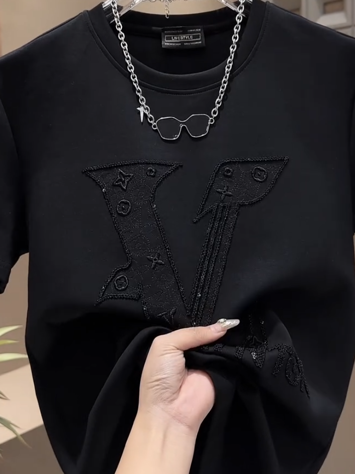 3D Embroidered Solid Tee