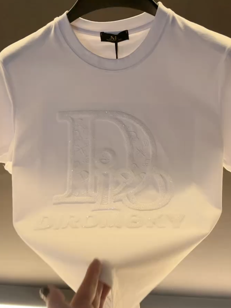 Hollow Letter Embroidery Tee