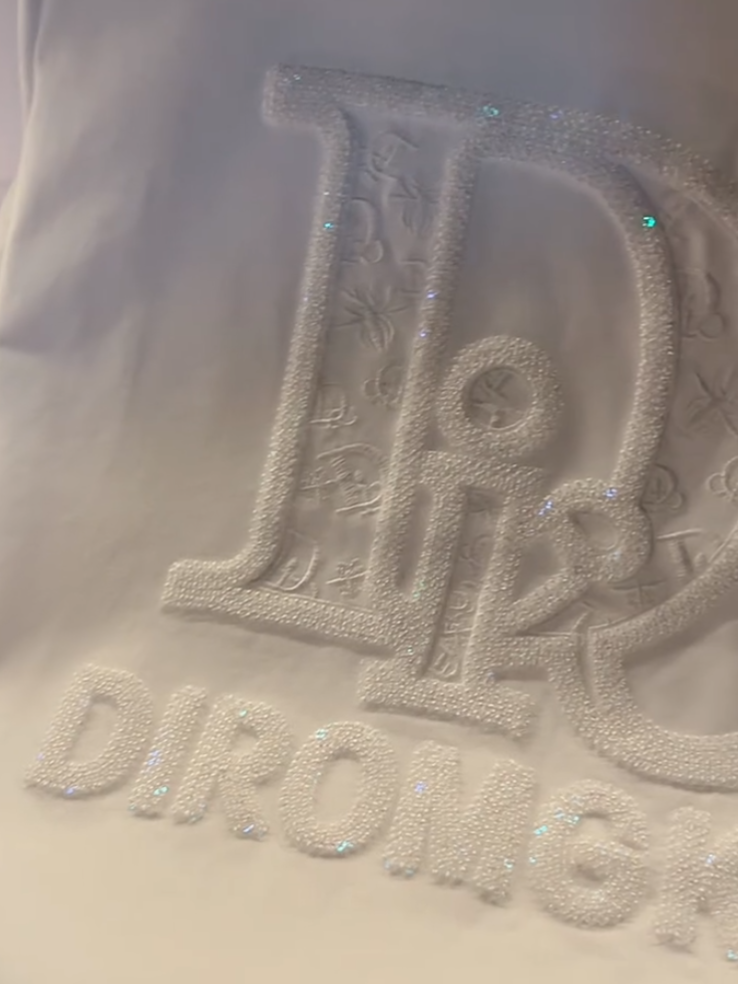Hollow Letter Embroidery Tee