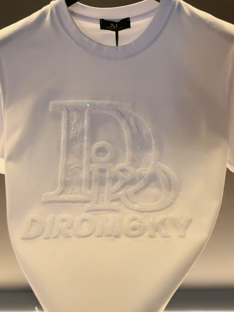 Hollow Letter Embroidery Tee