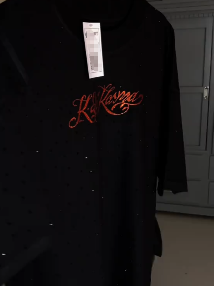 Red Sparkle Black Tee