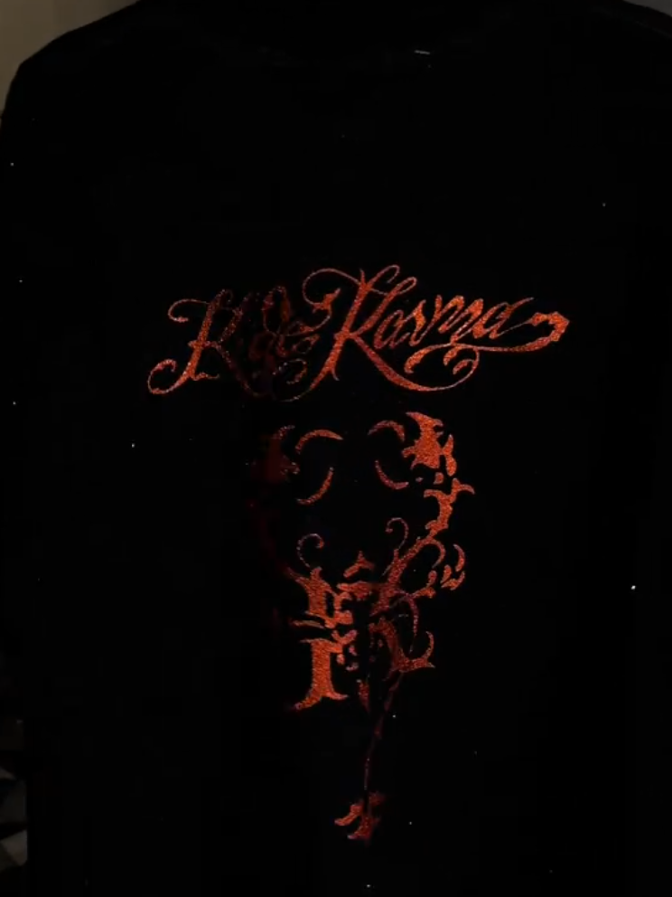 Red Sparkle Black Tee