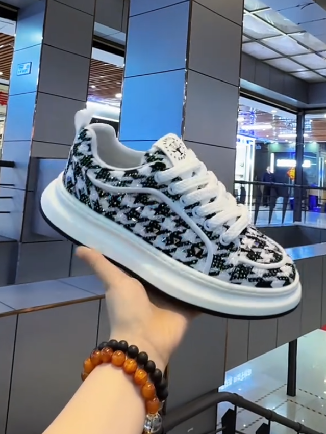 Houndstooth Crystal Sneakers