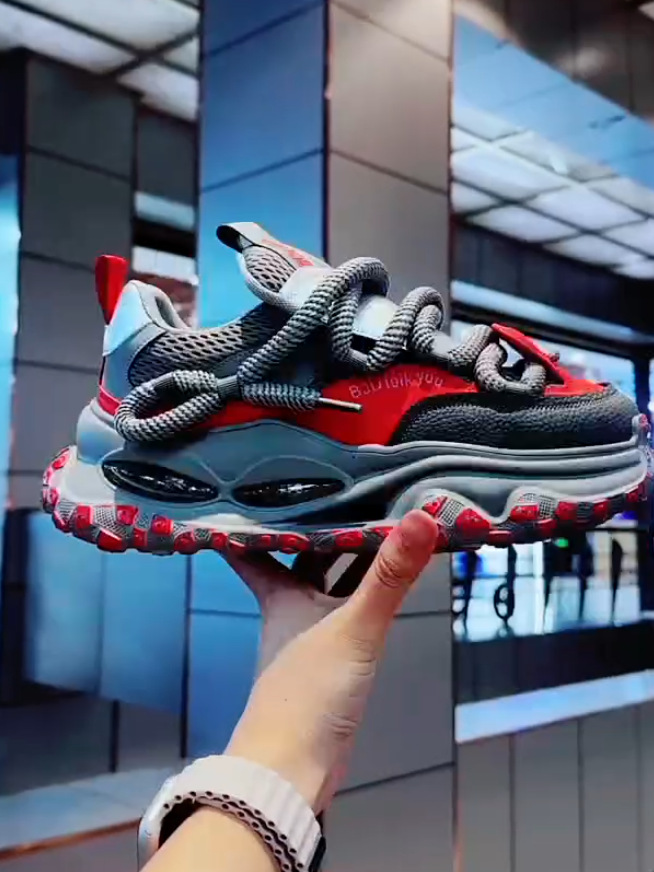 Lace-Design Chunky Sneakers