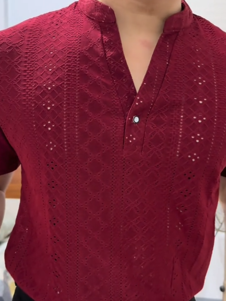 Red Cut-Out Shirt