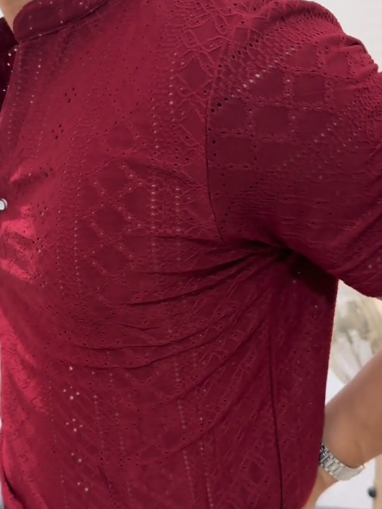 Red Cut-Out Shirt