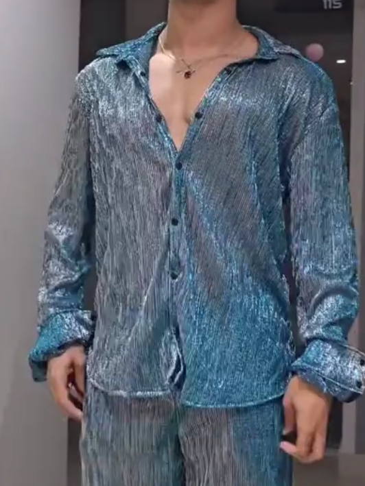 Maldives Blue Meteor Shower Crystal Shirt