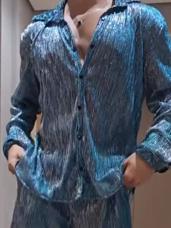 Maldives Blue Meteor Shower Crystal Shirt