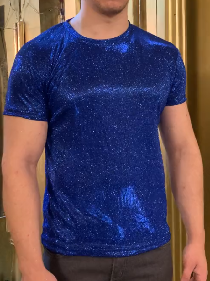 Blue Velvet Textured Tee