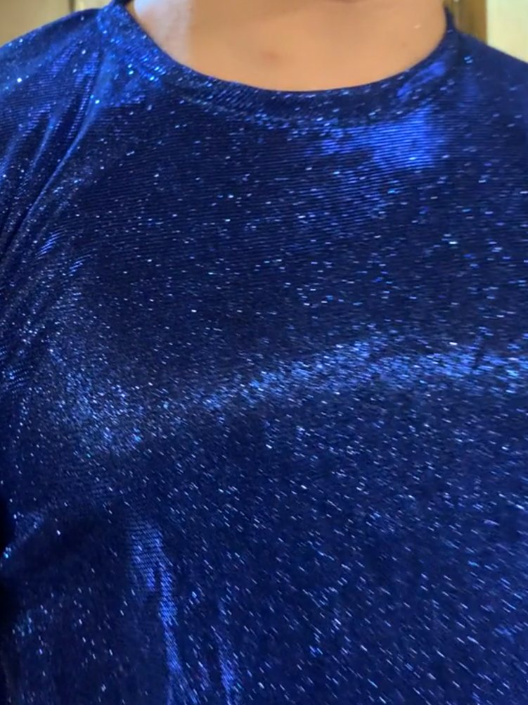 Blue Velvet Textured Tee