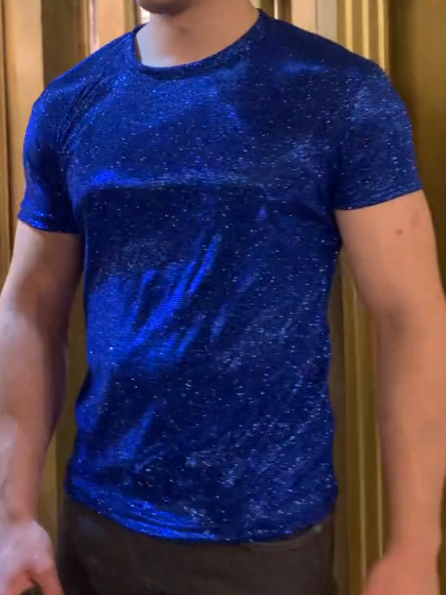 Blue Velvet Textured Tee