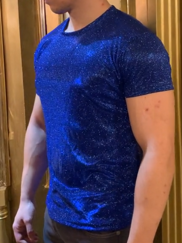 Blue Velvet Textured Tee
