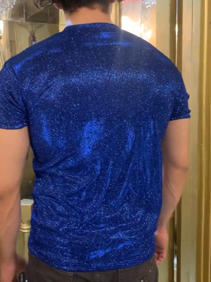 Blue Velvet Textured Tee