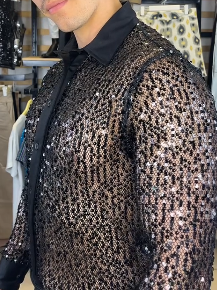 Sheer Cut-Out Shirt