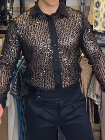 Sheer Cut-Out Shirt