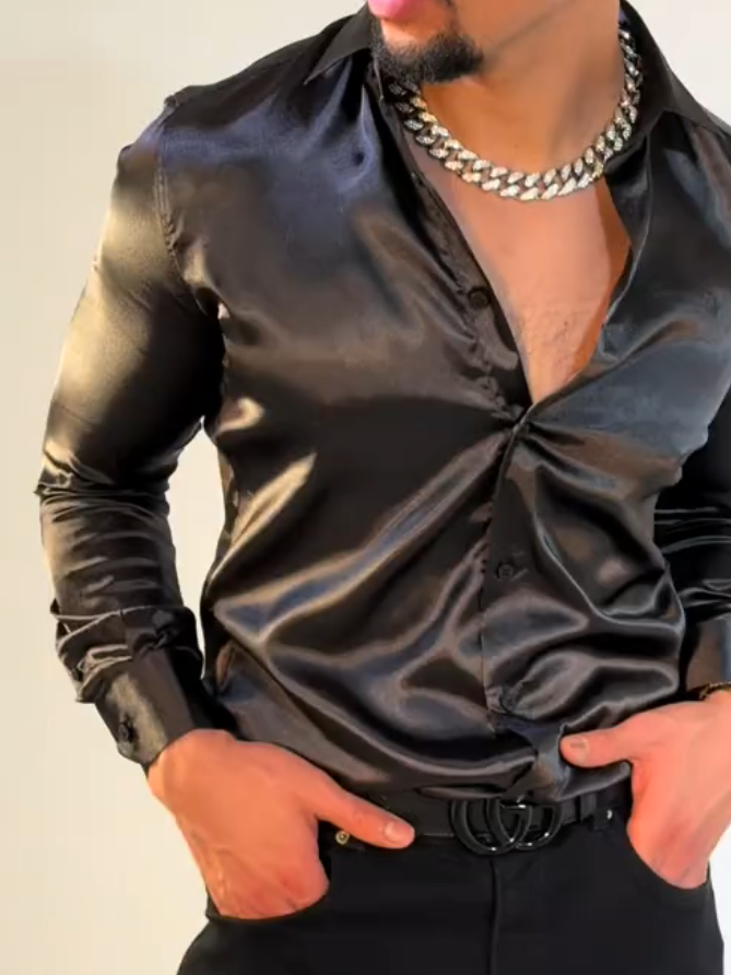 Oil Slick Shine Black Shirt