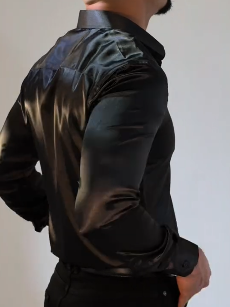 Oil Slick Shine Black Shirt