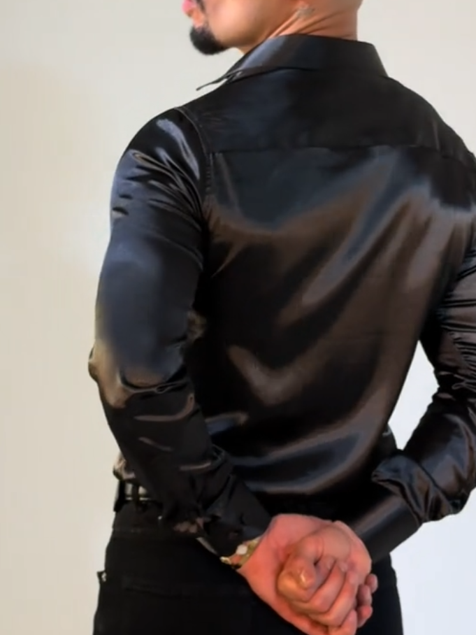 Oil Slick Shine Black Shirt