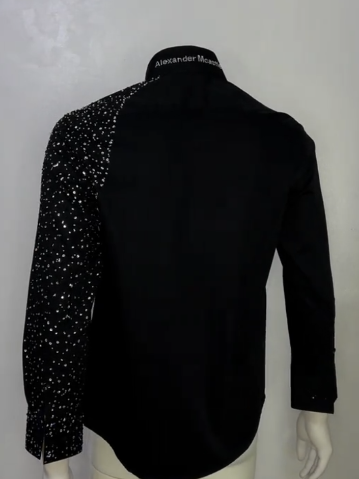 One-Sleeve Full Crystal Shirt