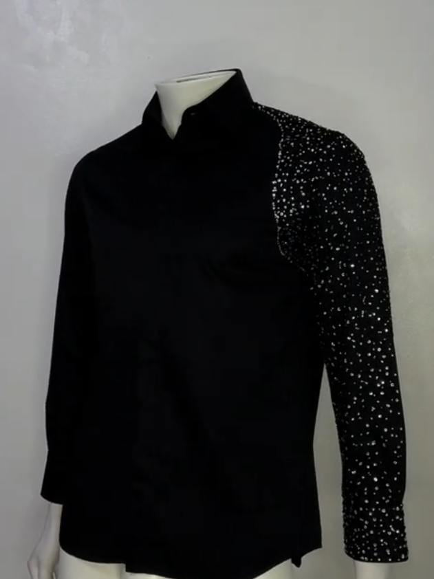 One-Sleeve Full Crystal Shirt
