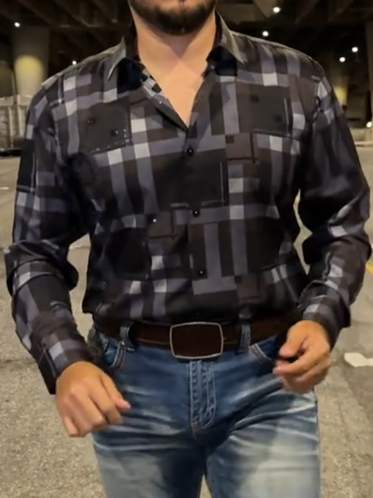Plaid Subtle Sparkle Shirt